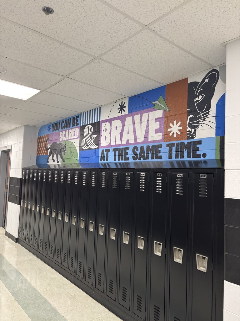 a graphic of our middle school mural, with our mascot