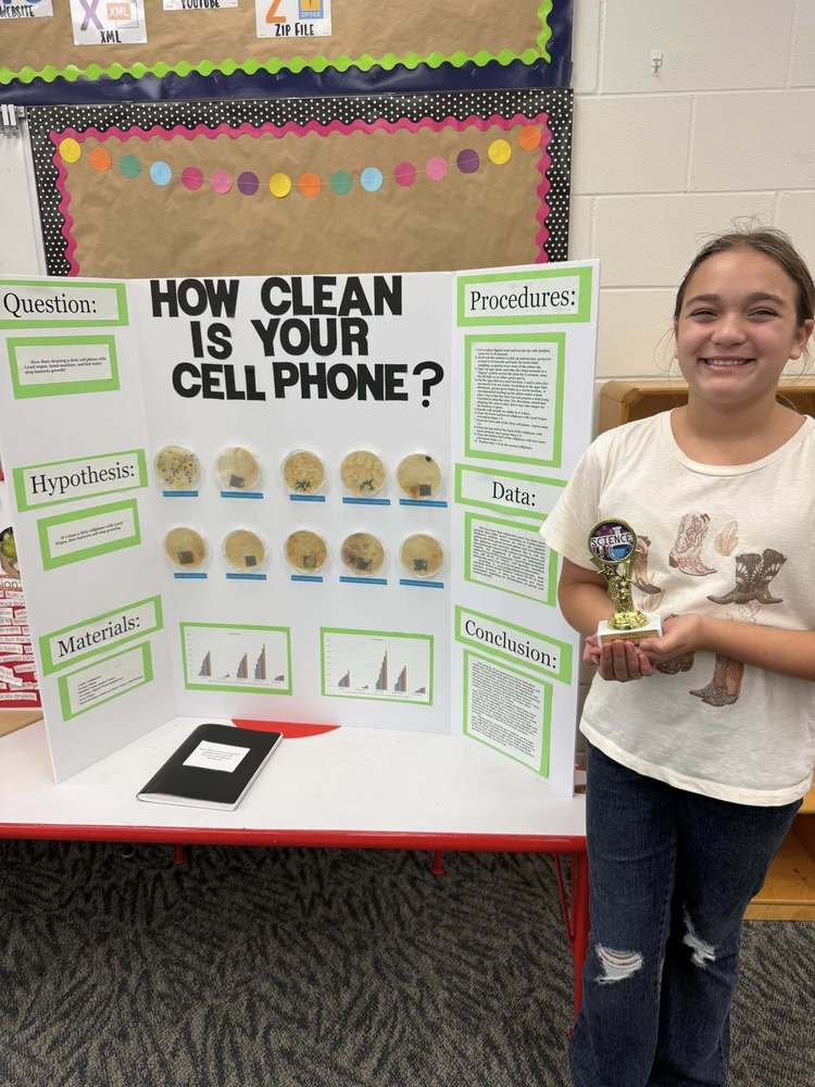 Lulu Fenenbock with her 1st place winning science fair project