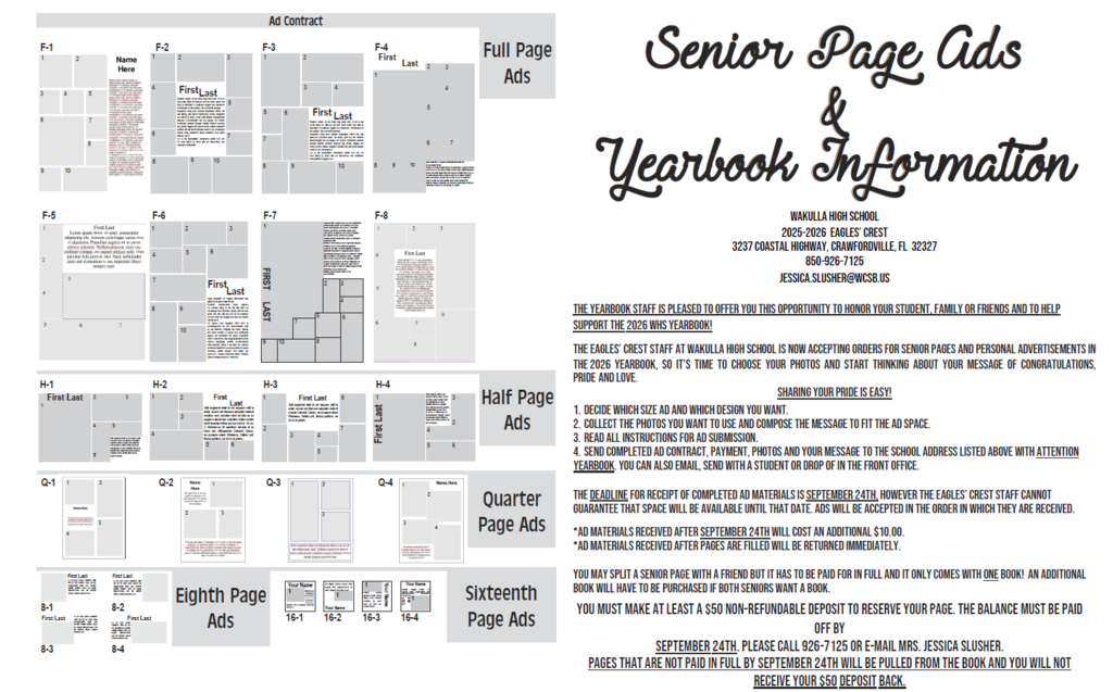 Senior Page Ads for yearbook. Go to https://yearbookordercenter.com/product/yearbook_ads to purchase online