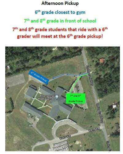 map of RMS drop off and pick up