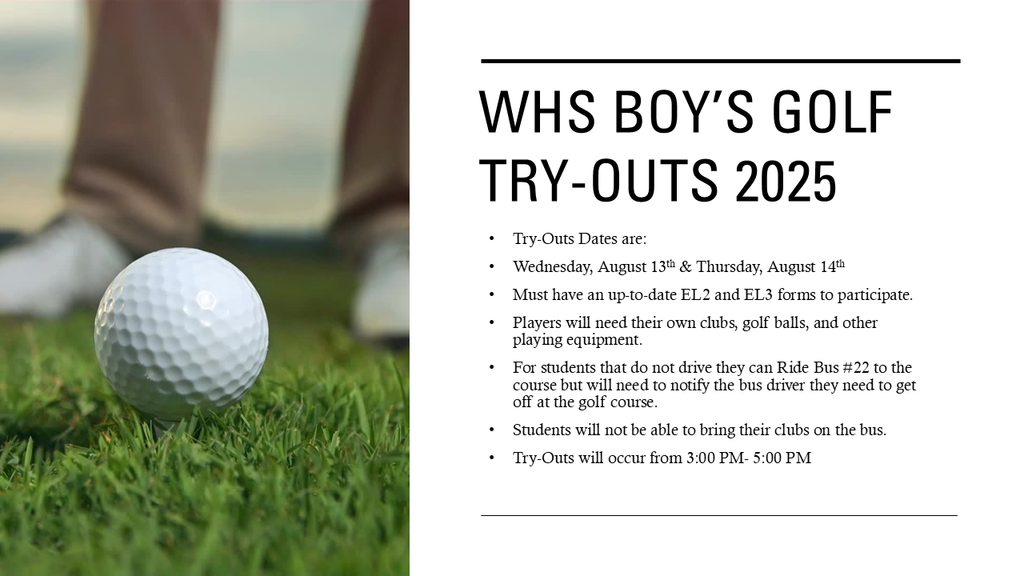 Boys Golf Tryouts