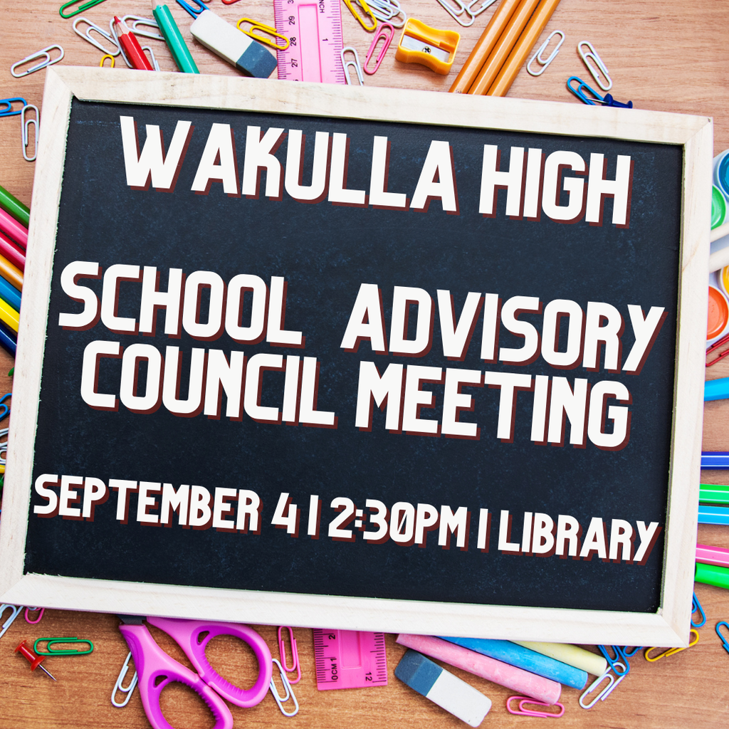 School Advisory Council Meeting | September 4 | 2:30PM | Library