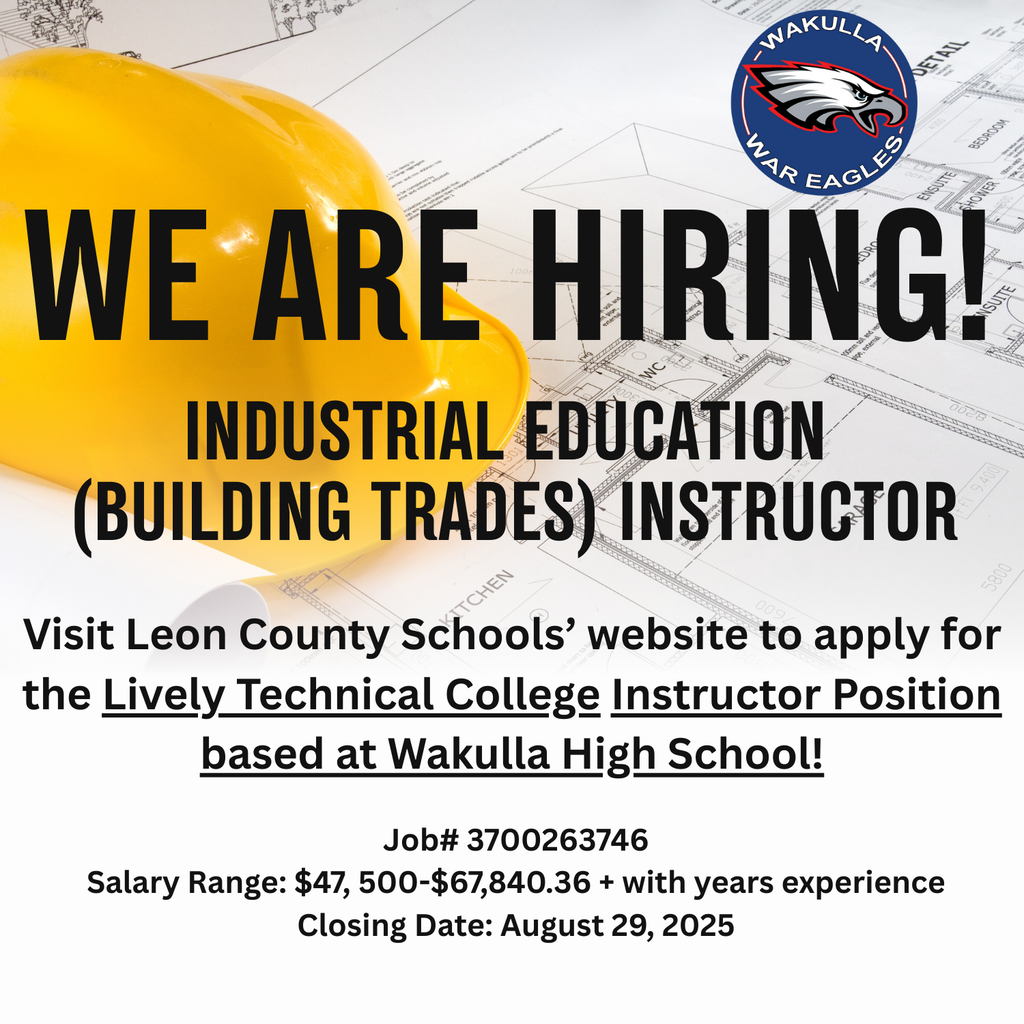 We are Hiring! Industrial Education Building Trades Instructor