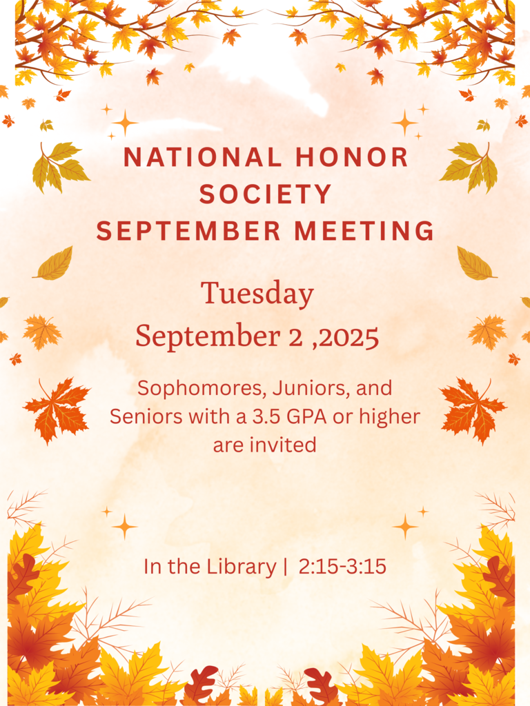 NHS Meeting on September 2, Image of Fall leaves