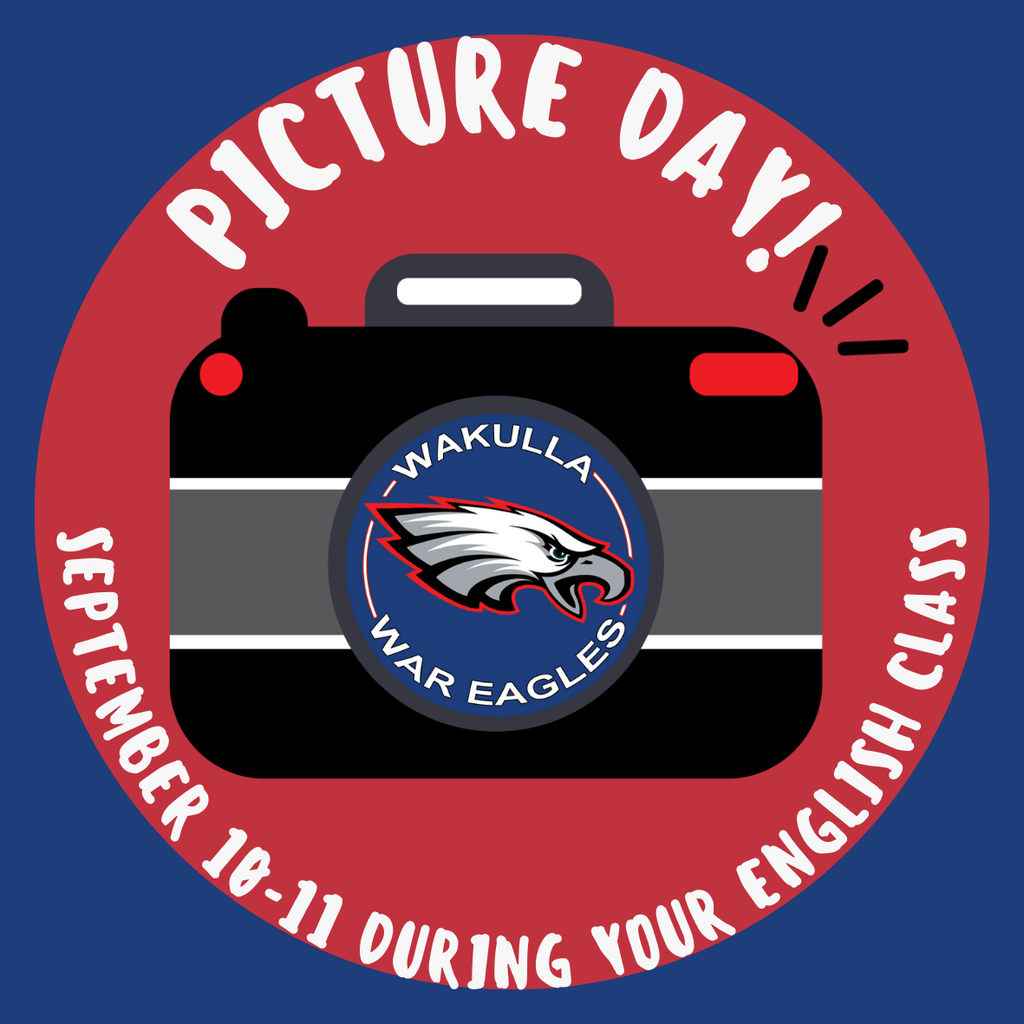 Picture Day September 10-11 During English; Red, white and blue camera