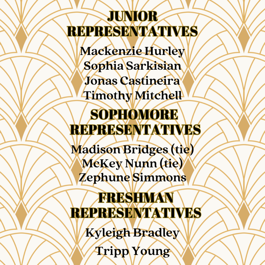 Black and Gold Underclassmen Homecoming Representatives