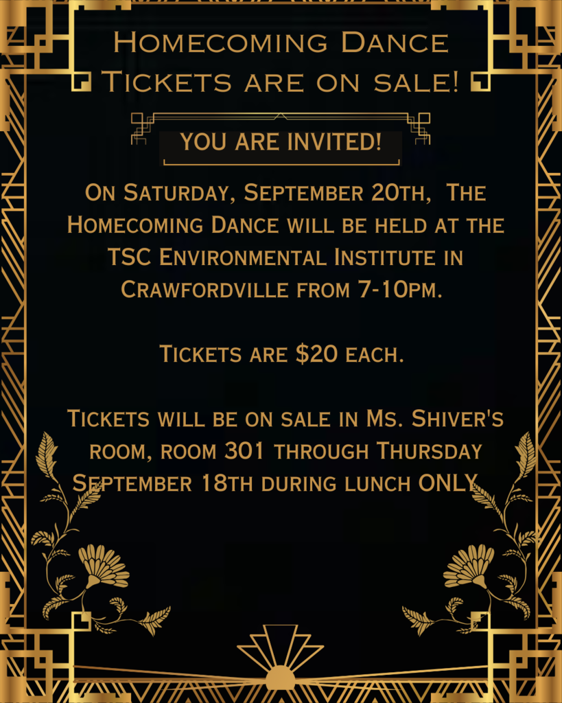 Black and Gold Homecoming ticket sale information