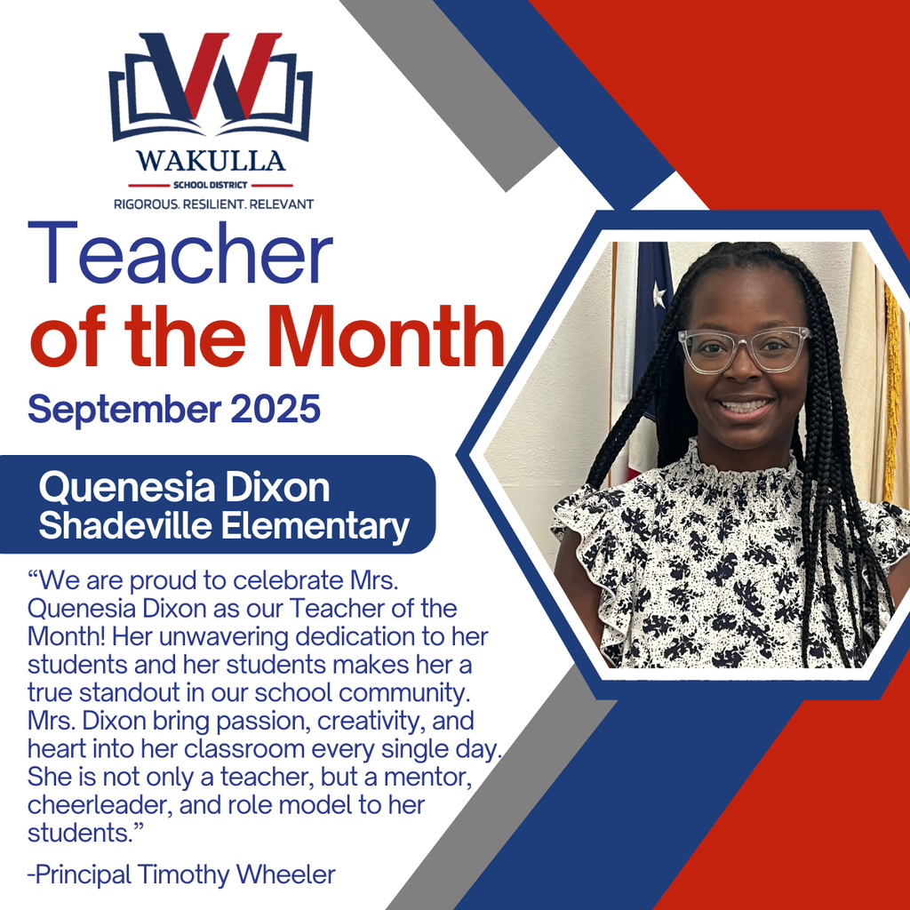 Quenesia Dixon Teacher of the Month September