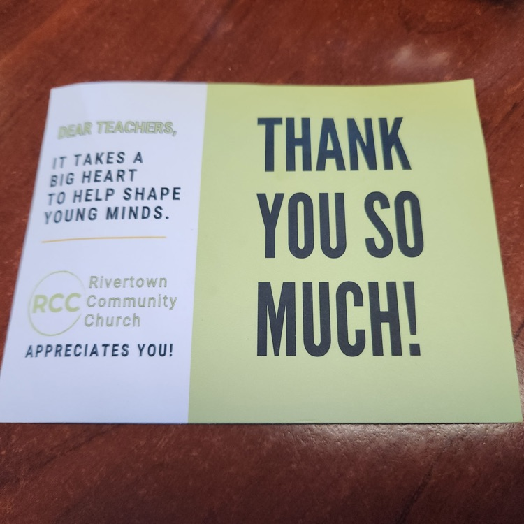 thank you from Rivertown Communitu Church 