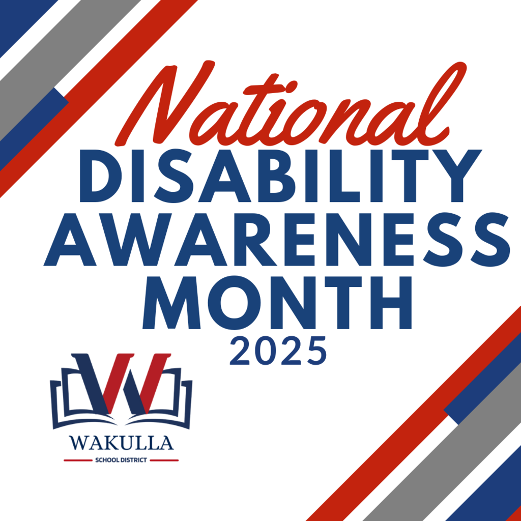 Red white and blue National Disability Awareness Month
