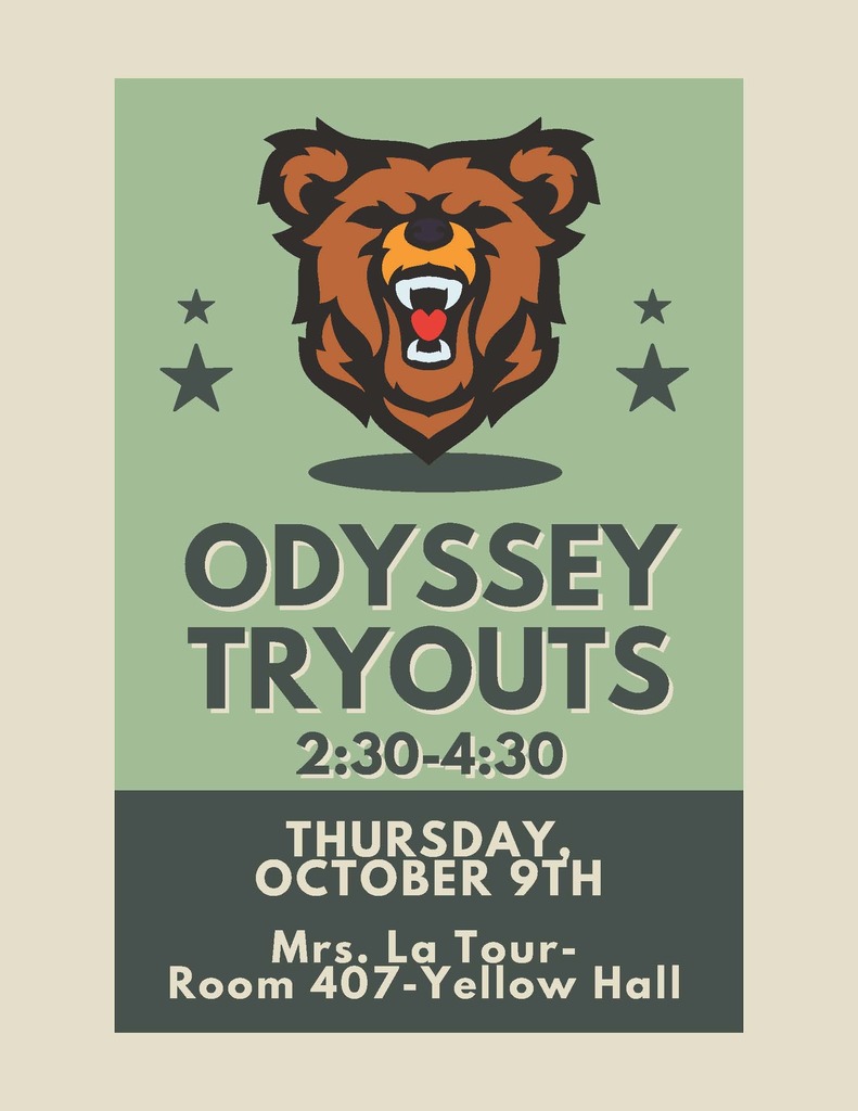 flyer for Odyssey of the Mind tryouts