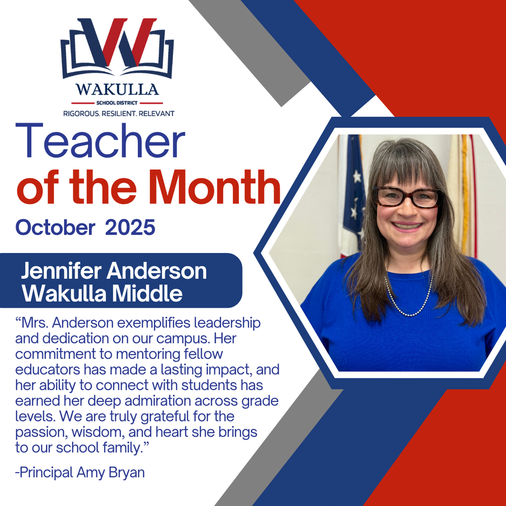 Jennifer Anderson Teacher of the Month October 