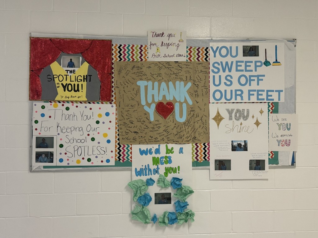 Images of the Posters for our Custodians and the students who made them!