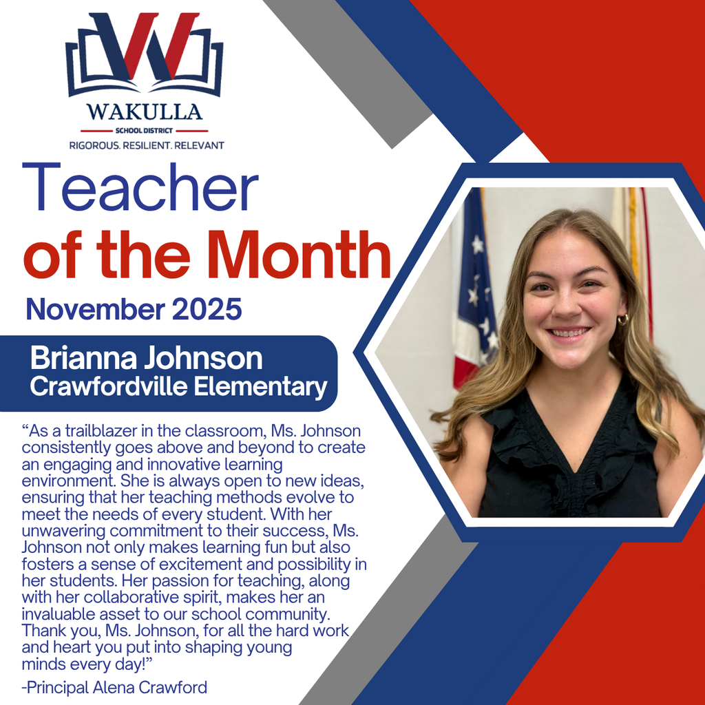 Teacher of the Month Brianna Johnson