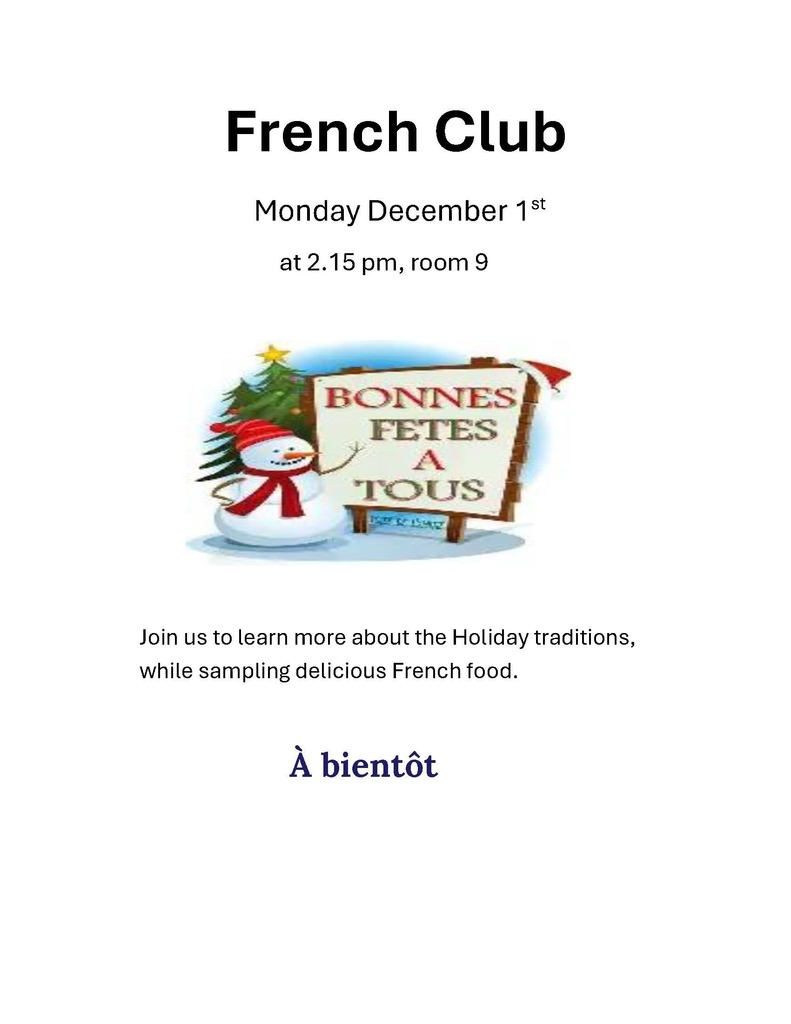 Winter image of snow man saying Bennes Fetes A Tous