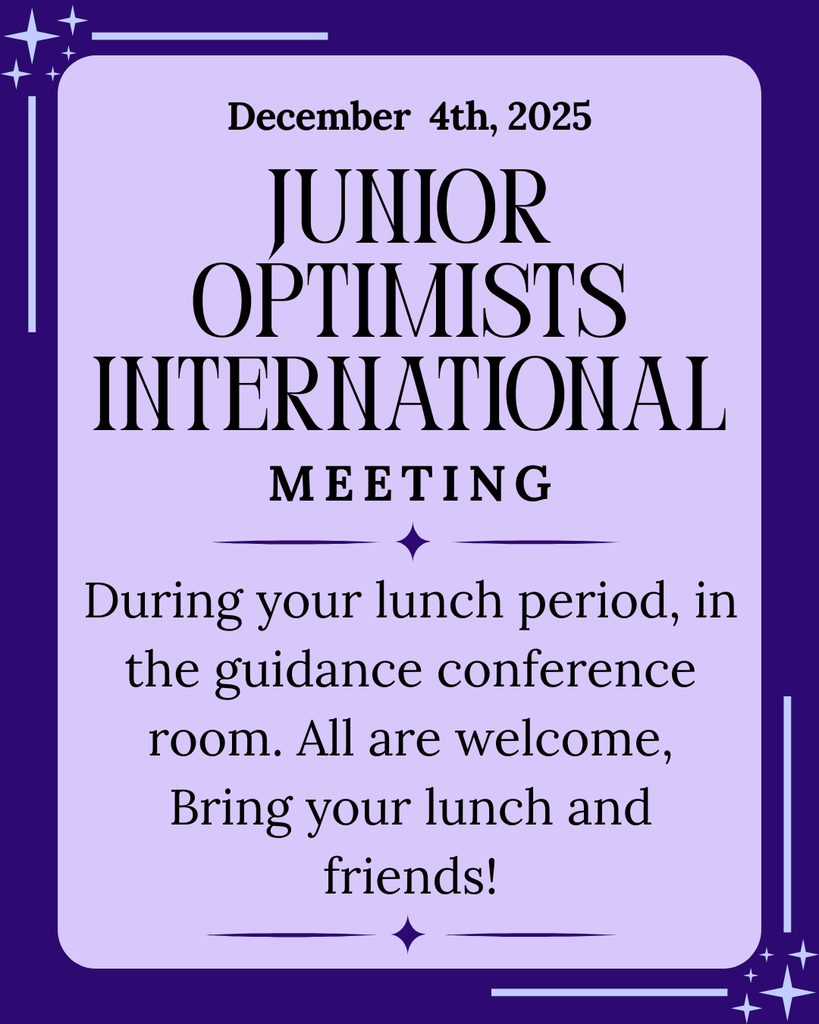 Junior optimists International meeting on December 4th.