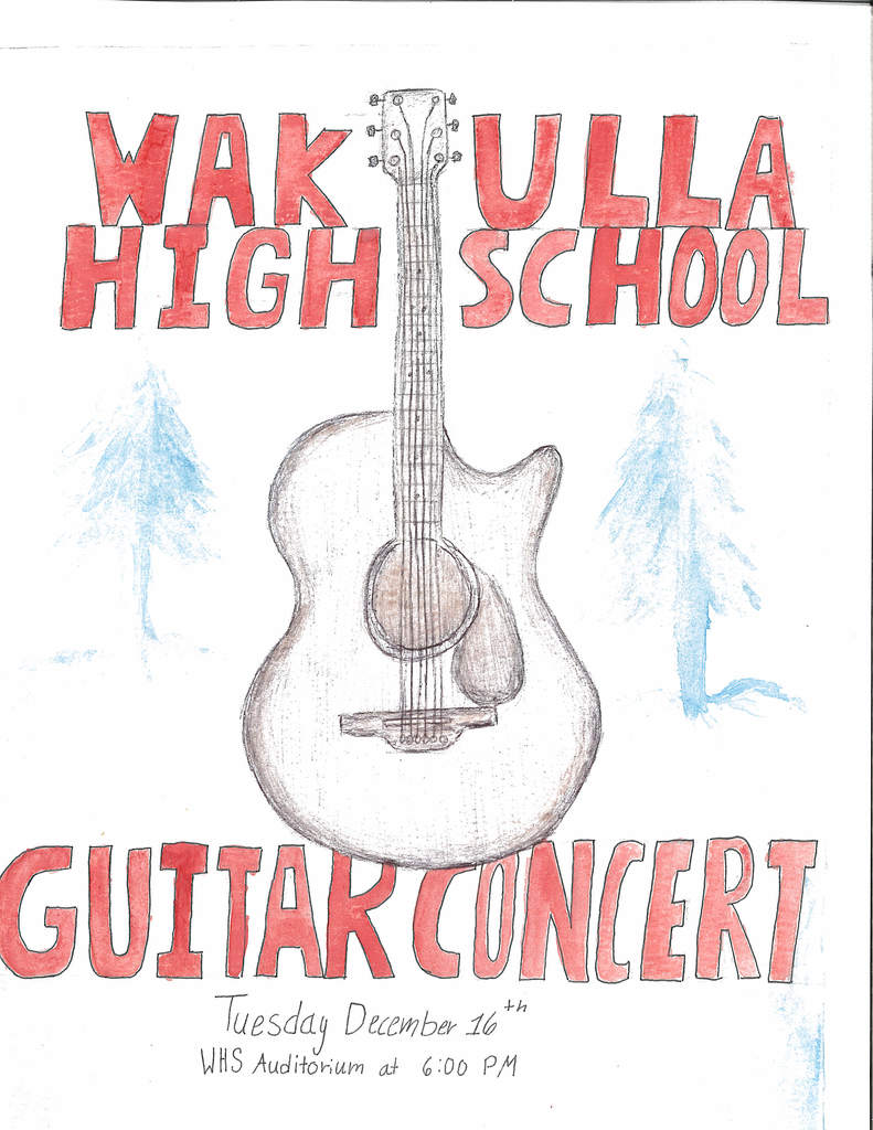 The Wakulla High School Winter Guitar Concert will be on Tuesday December 16th beginning at 6 PM in WHS Auditorium. This event is free!