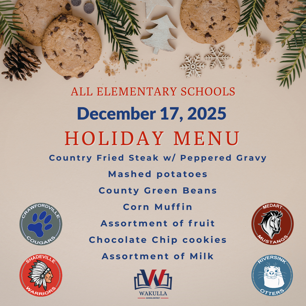 Food Services Holiday menu