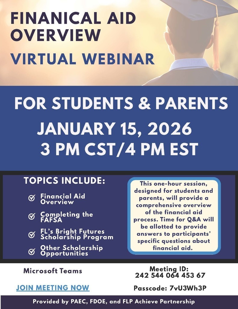 Financial Flyer for the PAEC Scholarship night.