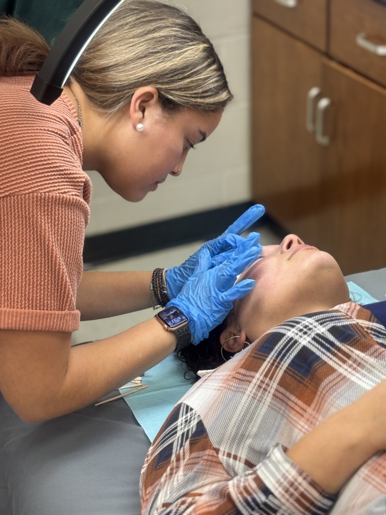 Salon Services Days: Students, Teachers, and Parents receiving various salon services like nails, facials, a brow waxing