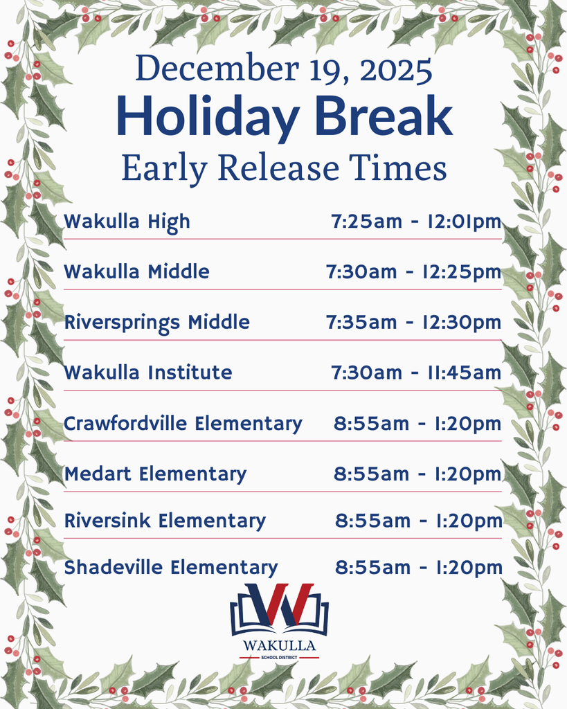 Early Release Schedule - Friday, December 19, 2025