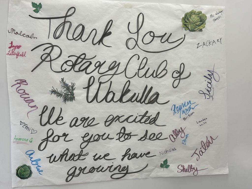 Thank you sign from students