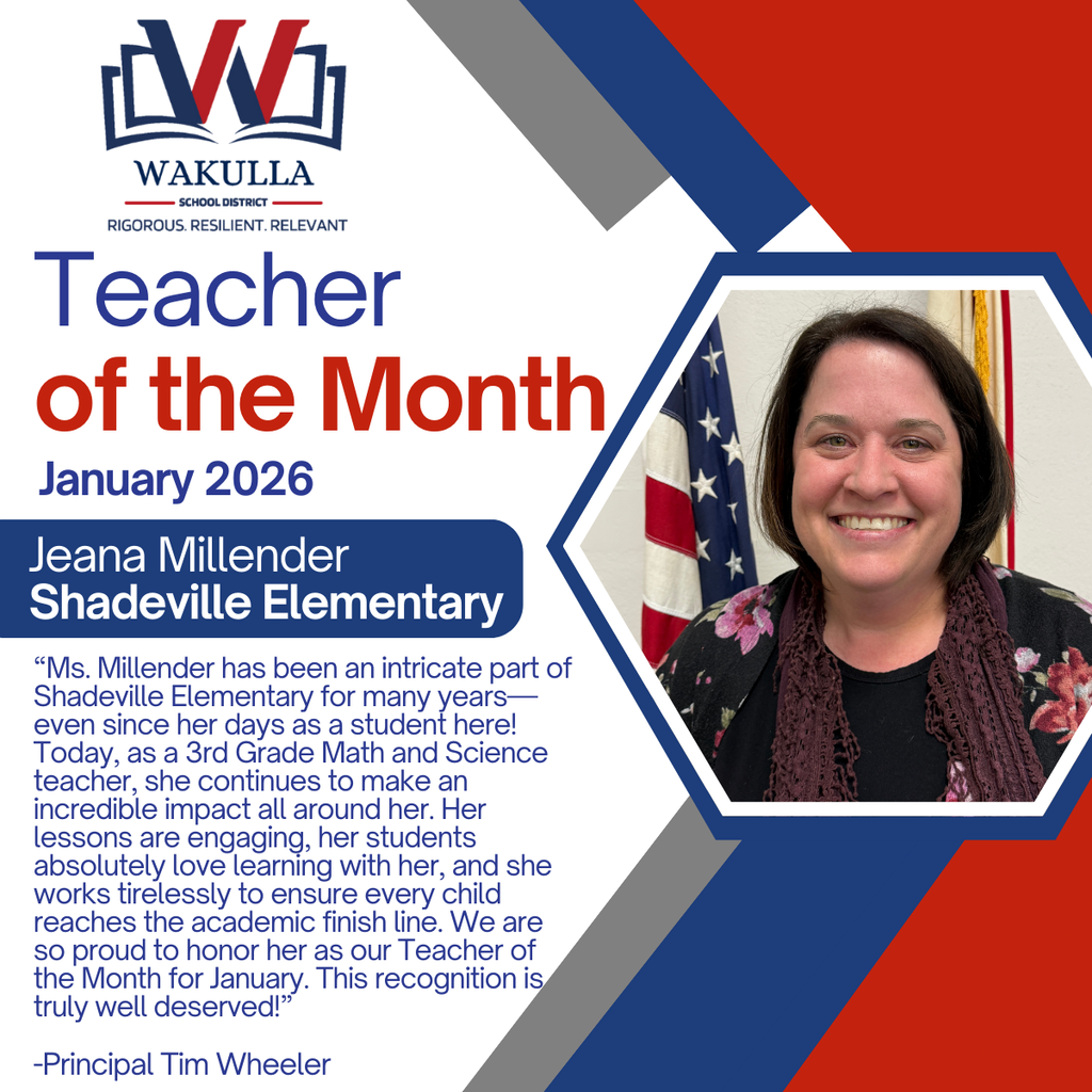 January Teacher of the Month Jeana Millender
