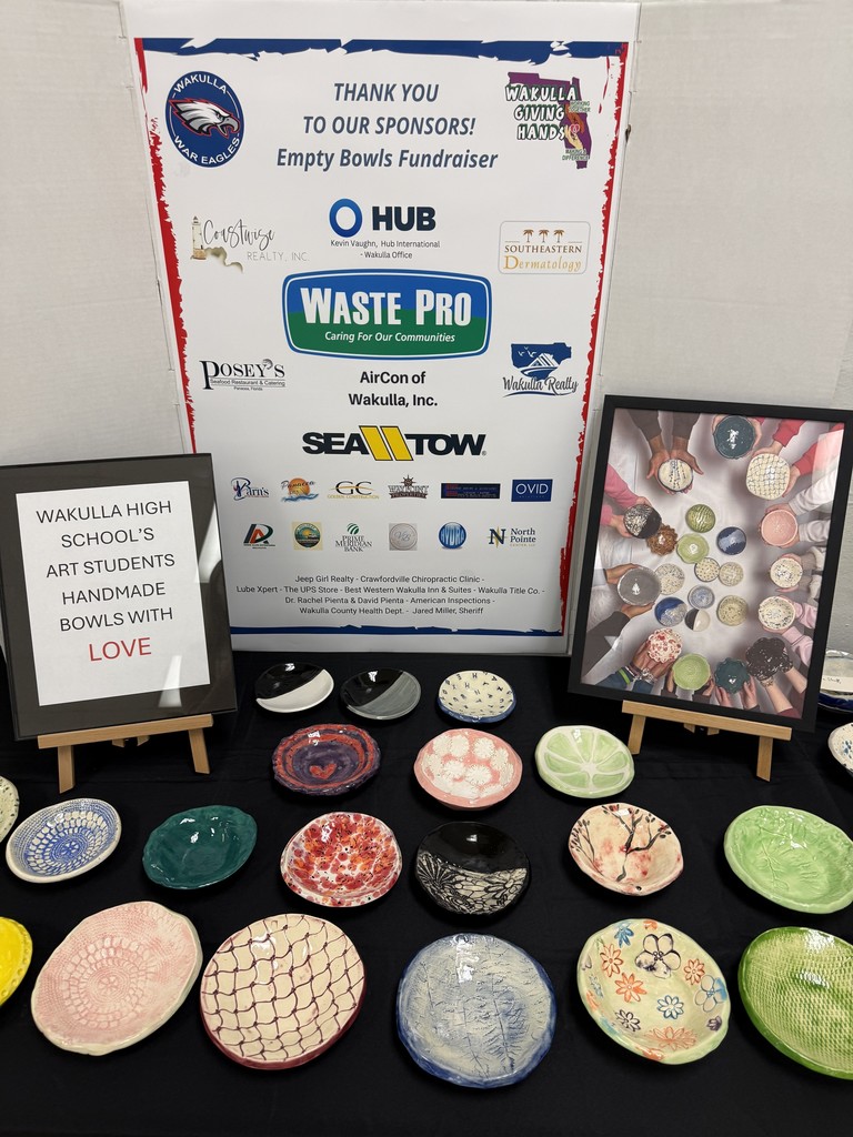 Colorful bowls created by WHS Art Students