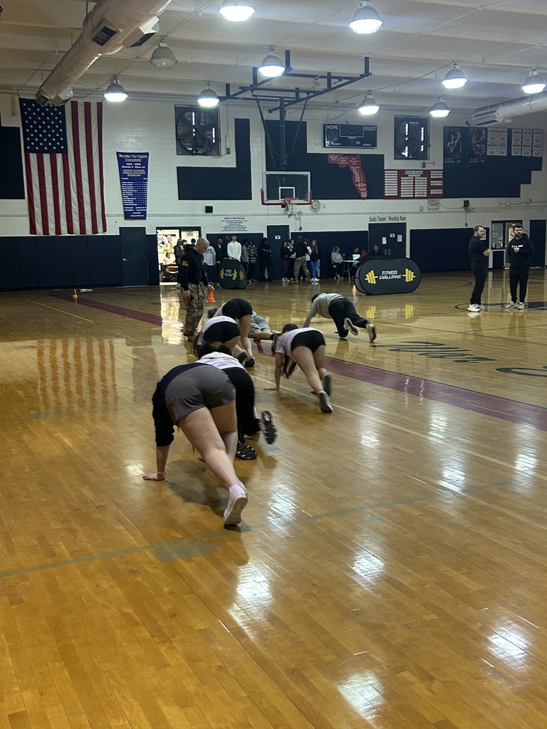 Students doing bear crawls