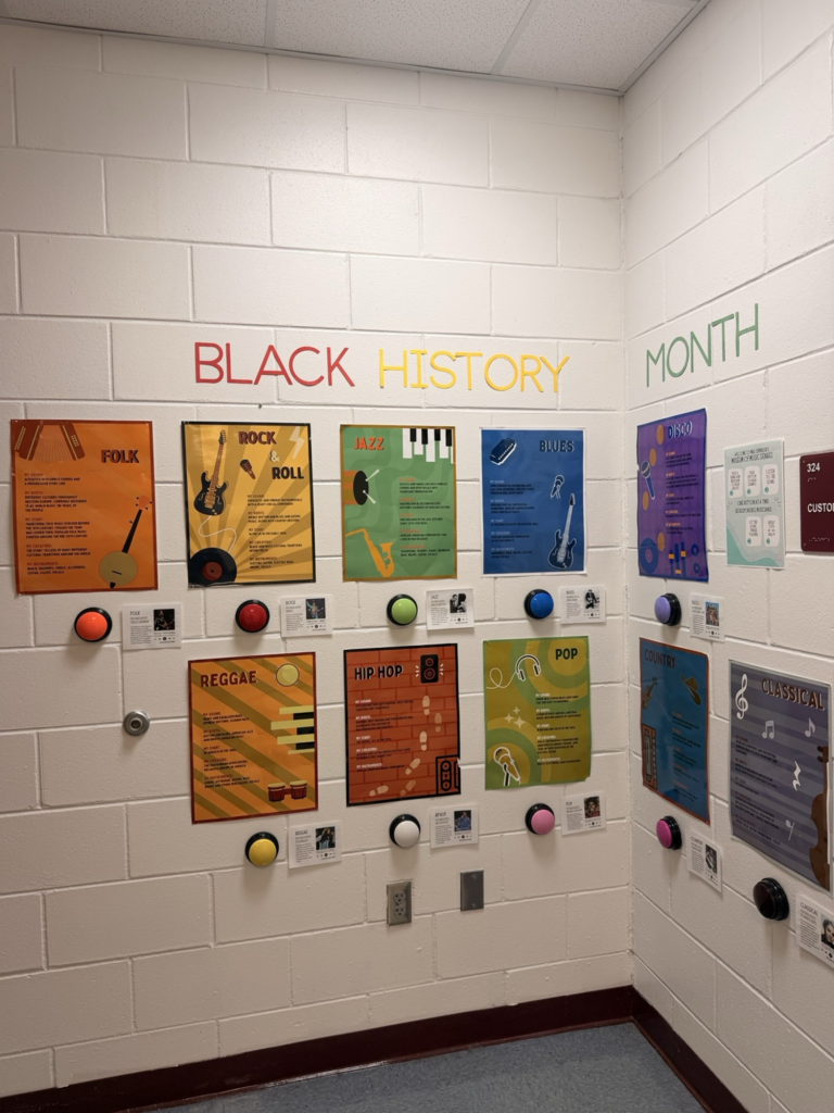 Black History Musical Button Wall at Riversink.
