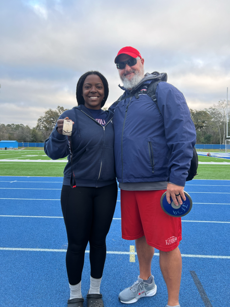 We would like to congratulate Sian Garrett on her 2nd place finish in Shot Put at the Jesse Forbes Invitational this past Friday!  Congratulations as well to David Whitaker for earning 1st place in the Triple Jump and 2nd place in the Long Jump.  Come out and support these outstanding athletes at our home meet today, March 3rd. Events begin at 3:00 PM — we hope to see you there! 🏅💙
