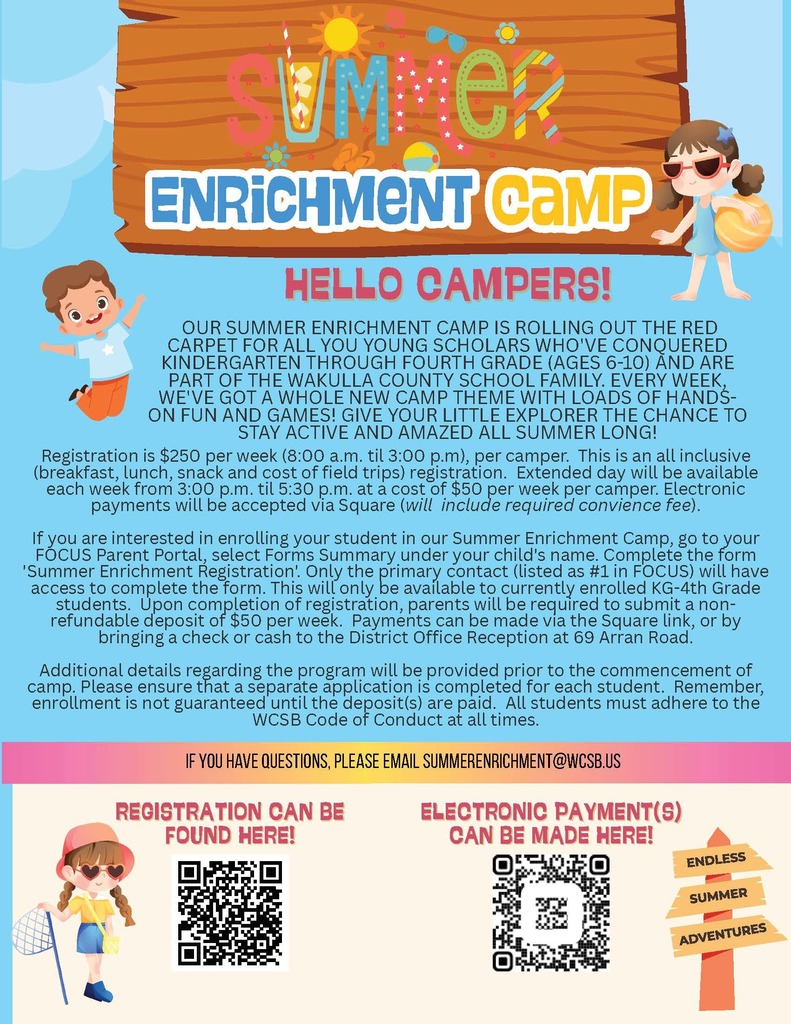 WCSD Summer Enrichment Camp Info Flyer 2026