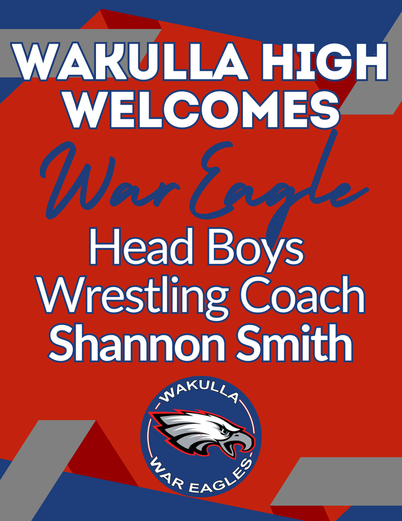 Wakulla High School is proud to welcome Shannon Smith as our new Head Wrestling Coach! Coach Smith brings energy, experience, and a strong vision for building our wrestling program and supporting our student-athletes. Parents and athletes are invited to a Wrestling Parent Meeting on Monday, May 4, where families will have the opportunity to meet Coach Smith, hear about the upcoming season, and learn more about the program.