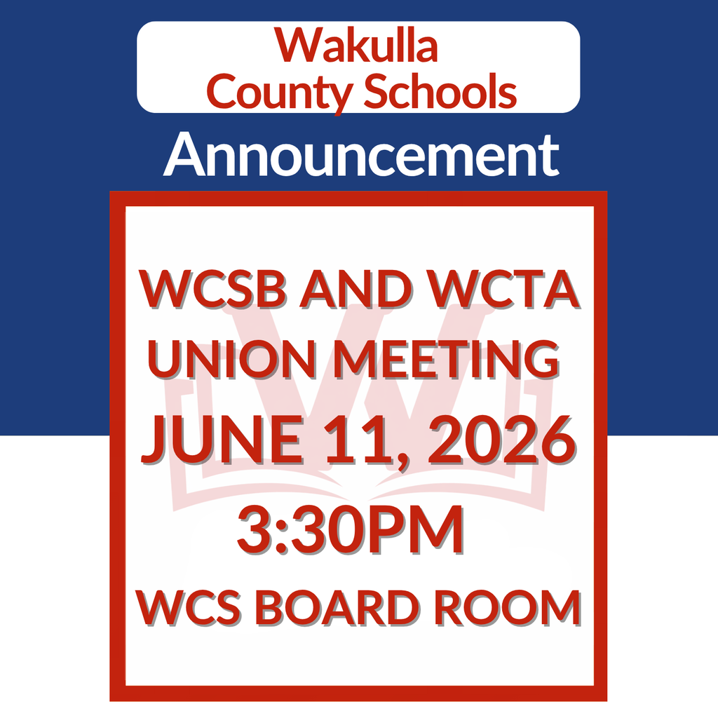 WCSB and WCTA Union Meeting June 11, 2026 at 3:30PM in the WCS Board Room