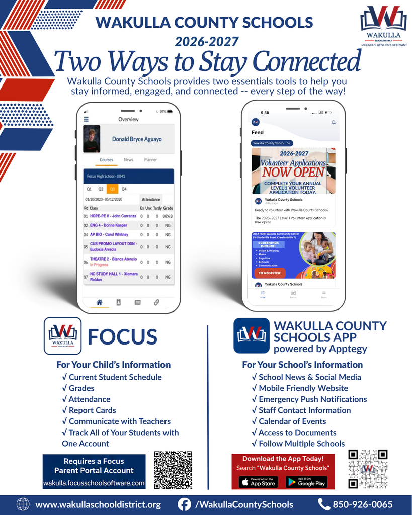 Tired of depending on social media algorithms to see important school updates? The Wakulla County Schools app puts the information you need right at your fingertips.