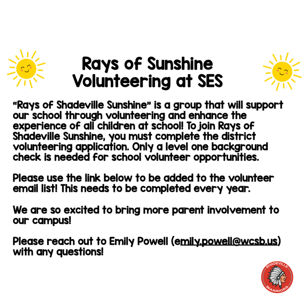 Rays of Sunshine Volunteering Flyer