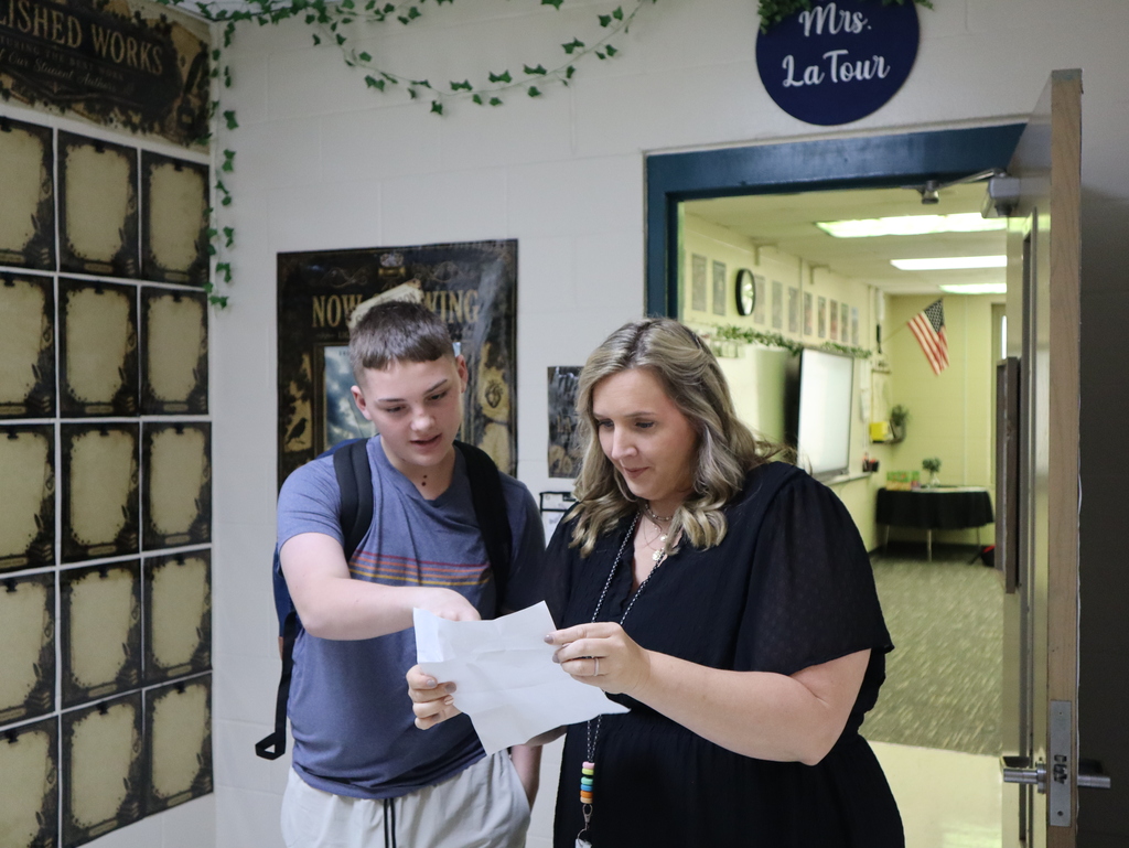 RMS student  and Mrs. LaTour on the first day of school