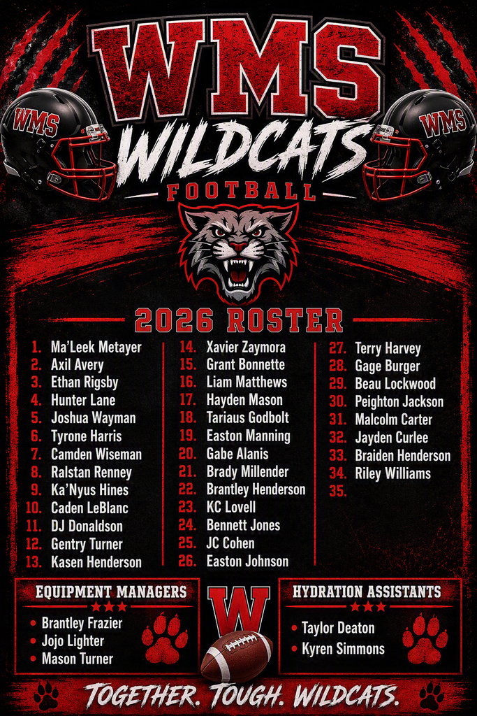 WMS Football Official Roster 