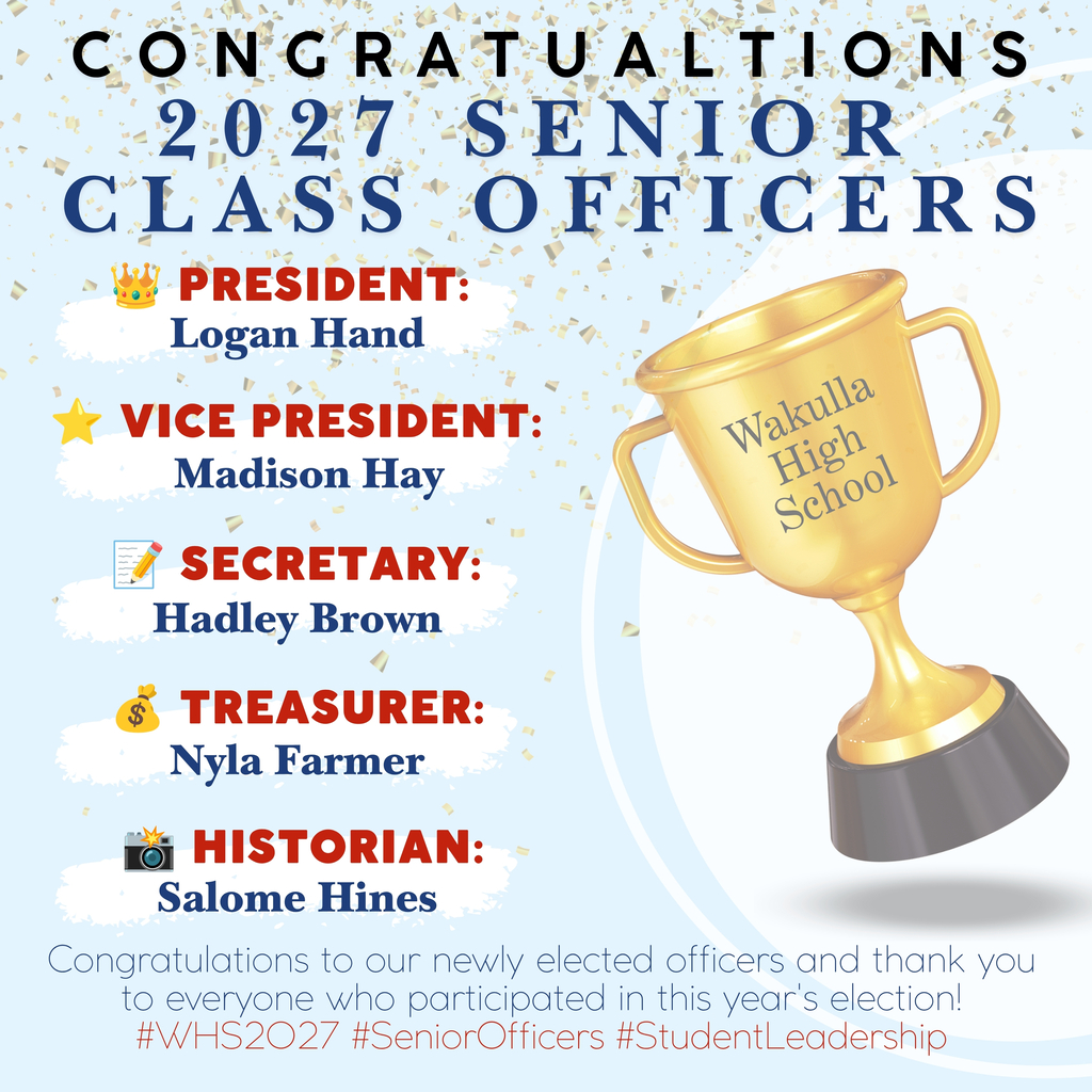 WHS Senior Class Officer Announcement