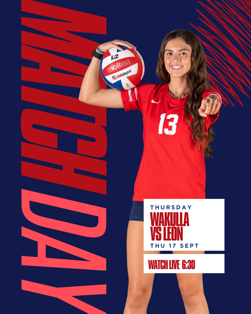 LADY WAR EAGLE VOLLEYBALL IS LIVE TONIGHT! 🏐 The Lady War Eagles are hitting the road, and War Eagle Sports Broadcasting is going with them! Our student crew will be LIVE from Leon High school tonight bringing you all the varsity action. WAKULLA LADY WAR EAGLES VARSITY VOLLEYBALL Tonight | 6:30 PM | at Leon Can’t make the trip? We’ve got you covered! 📺 Watch LIVE on YouTube at @WakullaCountySchools — and don’t forget to subscribe! Student-produced. On the road. LIVE. GO WAR EAGLES! 🦅🏐