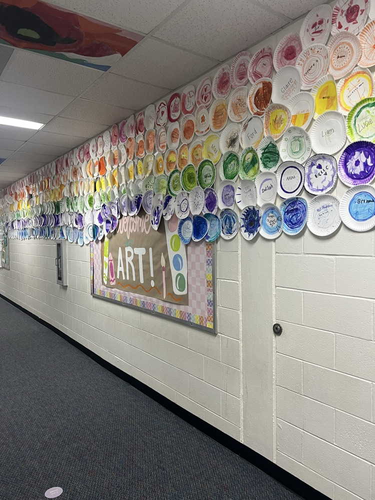 art display in the hallway