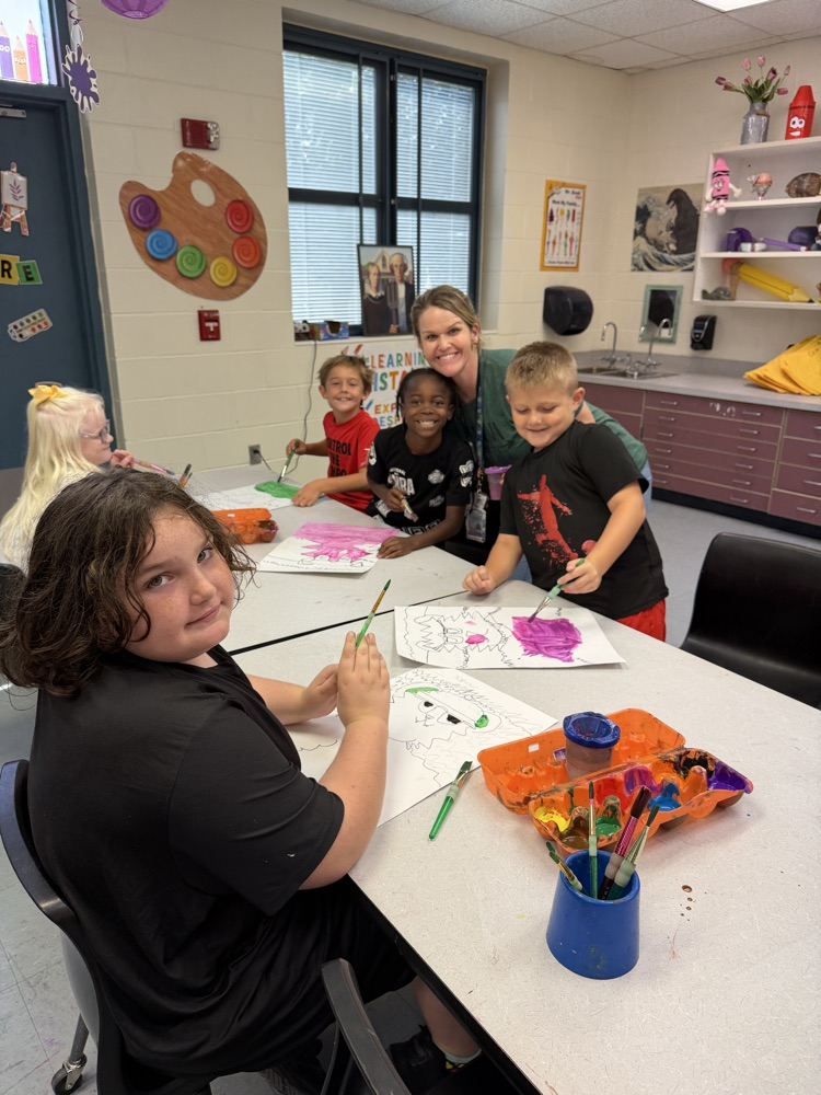 Medart students celebrate Arts in Education week in Art class with Mrs. Kinsey
