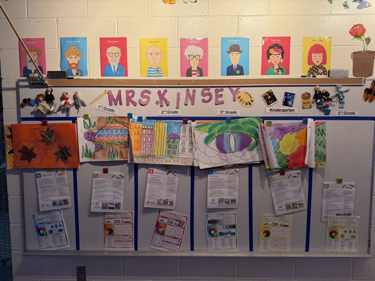 Medart students celebrate Arts in Education week in Art class with Mrs. Kinsey