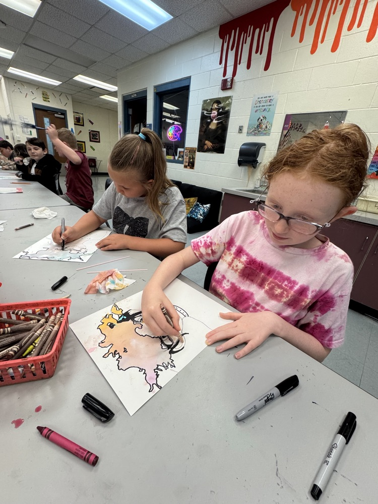 Medart students celebrate Arts in Education week in Art class with Mrs. Kinsey