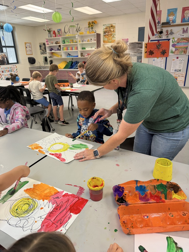 Medart students celebrate Arts in Education week in Art class with Mrs. Kinsey