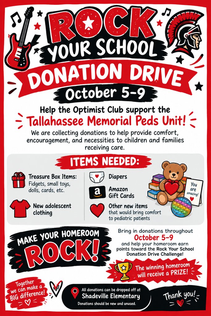 Rock Your School Donation Drive Informational Flyer