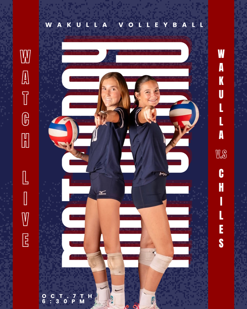 LADY WAR EAGLE VOLLEYBALL IS LIVE TONIGHT! 🏐 The Lady War Eagles are hitting the road, and War Eagle Sports Broadcasting is going with them! Our student crew will be LIVE from Chiles tonight bringing you all the varsity action. WAKULLA LADY WAR EAGLES VARSITY VOLLEYBALL Tonight | 6:30 PM | at Chiles Can’t make the trip? We’ve got you covered! 📺 Watch LIVE on YouTube at @WakullaCountySchools — and don’t forget to subscribe! Student-produced. On the road. LIVE. GO WAR EAGLES! 🦅🏐