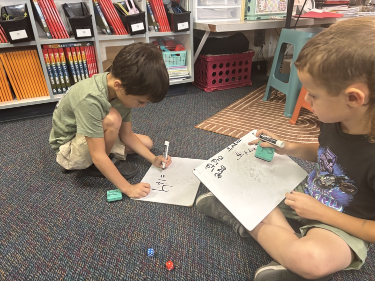 Mrs. Smith’s first graders work hard to build their math fluency skills!