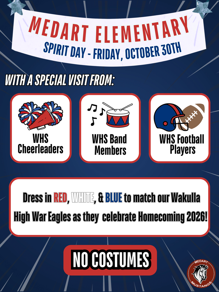 Red, WHite & Blue Spirit Day - October 30th