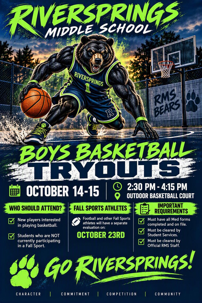Boys Basketball tryouts flyer